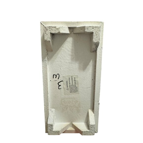 Rustic White Metal & Wood Lantern With Glass Panels - Picture 7 of 7